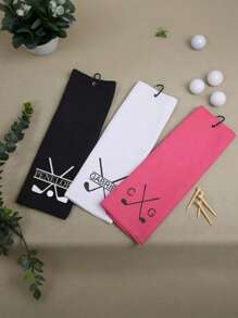 (Text cu model personalizat) Prosop sport de golf Prosop sport imprimat cu nasturi pentru alpinism Prosop sport ultrafin din fibră portabilă cu tijă de ștergere Prosop de yoga Prosop de golf cu pliere triplă