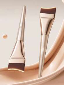 2pcs Professional Foundation Makeup Brushes - Ultra Thin Flat Top Makeup Brushes For BB Cream, Concealer And Foundation, Suitable For Daily Home Use Or Women Travel, Ultra Thin Foundation Makeup Brush And Black Makeup Sponge Set, Lightweight Face Contour Brush, Flat Face Mask Brush, Professional Makeup Tools, Dual-Use Makeup Sponge Blender And Foundation Brush, Christmas Gift For Friends, Family, Girlfriend, Classmates,Foundation Brush,Concealer Brush,Blush Brush,Contour Brush,Blush Brush,Bronzer Brush,Powder Brush,Foundation Brush,Blush Brush