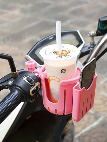 1pc/ Bicycle Cup Holder - Plastic Ergonomic Design, Firmly Holding Water Bottles, Coffee Cups And Mobile Phones. Black Accessories Suitable For Mountain/Electric Bicycles, Essential For Outdoor Cycling And Commuting. Fashionable Bicycle Accessory, Sturdy Structure
