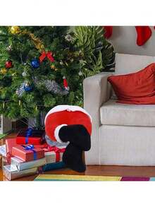 红色圣诞树腿圣诞树装饰品毛绒门饰圣诞老人腿圣诞装饰家居挂饰 - 彩色 - 查看 8