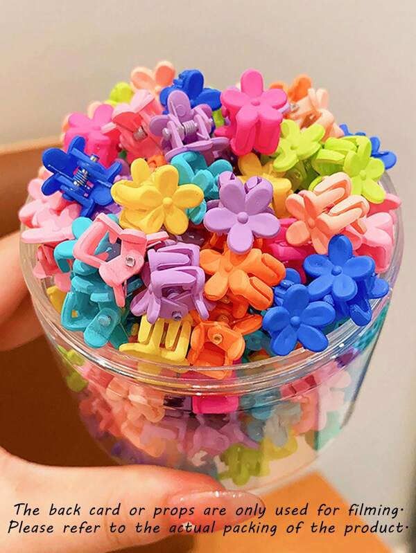 20pcs Mixed Color Matte Mini Flower Design Hair Clip, Suitable For Daily Use Cute Valentine's Day Valentines Hair Claws Claw Clips Hair Clips Hair Jaw Clip Hair Clamps Hair Clutch Hair Catcher Clip, School Stuff, College