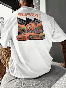 Oversized Streetwear T-Shirt Supra MK4 Orange Car Fast And Furious REF 7241 VEST NERD - 白色 - 查看 7