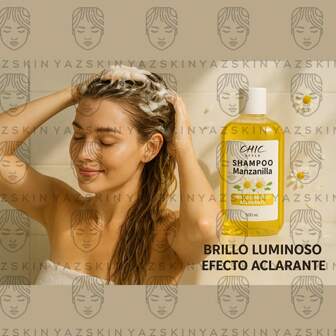 Shampoo Natural de Manzanilla para Aclarar Cabello Rubio o Castaño Claro | Brillo Luminoso | Sin Sulfatos ni Parabenos | Vegano y Orgánico | 500ml