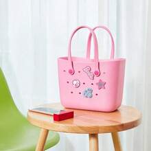 MINISO Barbie Sun Shine Series Perforated Lunch Bag (Pink) | The Charm Of Barbie Pink Arrives! With A Bright Pink Appearance, It Fully Shows Sweetness And Vitality, Perfectly Interpreting Barbie's Fashion Style. (1 PC) - Pink - View 5