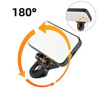 250mAh wiederaufladbare drehbare LED Selfie Licht, tragbare Mini Lampe für Handy, Computer Videokonferenzen, Geschenk geeignet für Selfies und Live-Streaming, Fotografie, tragbare Telefonbeleuchtung - Schwarz - Übersicht 4