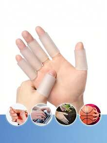 Gel Finger Protectors, Silicone Finger Sleeves & Pads, Trigger Finger Silicone Sleeves, Finger & Toe Caps, Unisex, Thumb Protector, Soft Elastic Hand Washable Design Finger Sleeves, Finger & Toe Protector, Toe Separator, Silicone Finger Pads, Relieve Finger Fatigue, Low Allergy, Reusable Hand Care Accessories ﻿
