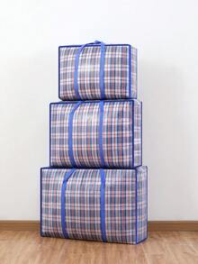 1 قطعة حقيبة منسوجة مربعات زرقاء سميكة، حقيبة فرز وتخزين مقاومة للغبار للملابس، حقيبة تخزين للغرفة الجامعية، حقيبة تخزين مربعات زرقاء للتخييم الخارجي، حقيبة تخزين للنقل، حقيبة فرز للمستودع، مصنوعة من قماش مقاوم للماء والغبار، قوي ومتين، مناسب لتخزين البطانيات والملابس والألعاب وأصناف المستودع المختلفة'