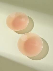 1 Pair Plus Size Silicone Invisible Nipple Covers, Suitable For Parties And Events - Khaki - View 4