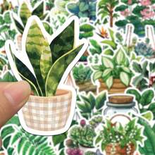 50pcs Green Plant Stickers, For Diary, Scrapbook, Phone Case, Notebook, Art Aesthetic Sticker Pack, Sticker Set, Scrapbooking Stickers, Decorative Stickers