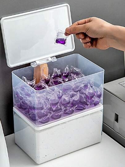 Laundry Detergent Capsule Storage Bucket/Container, Household Essential, Laundry Powder/Dishwashing Gel Capsule Storage Box