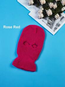 1 Pc Riding Face Mask, Knit Balaclava Full Face Mask - 2-Hole Ski Mask For Men & Women, Full Face Cover Winter Warmth And Windproof Head Cover, Breathable Outdoor Sports Mask For Skiing, Bicycles, Snowboarding & Cold Weather Activities, Winter Face Mask, Skiing Accessory, Modern Sporty Style, Durable Knit Fabric - Multicolor - View 26