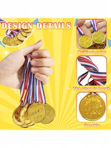 20 枚金星奖牌，耐用聚乙烯材质，适用于体育奖励、永久奖励、比赛奖品、派对礼物、活动装饰，直径 1.4 英寸。