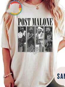 Posty Malone Tour Vintage Rap Country Concert Printed TShirt,Women Oversized Y2K Western Cowgirl Bootleg Cotton Crew Neck Summer Festival Vacation Top - AA12 - 查看 2