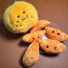 1pc Plush Orange Doll Pendant - Removable Peelable Fruit Stress Relief Stuffed Doll - Mandarin Orange Keychain - Birthday Gift - Holiday Gift - Children Doll - Gift - Multicolor - View 7