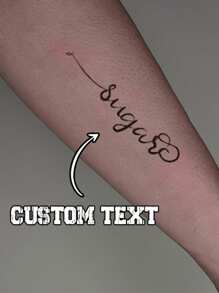 Custom Creative English Phrase Tattoo Sticker, Waterproof, Lasts 1-2 Weeks Without Glare, Suitable For Men And Women's Arms