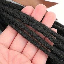 Real Human Hair Dreadlock Extensions 0.6cm Thickness 10 Strands, Full Handmade, Permanent Locs For Men/Women, Can Be Dyed, Bleached, Curled, Twisted - Natural Black - View 2
