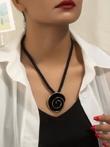 1pc European & American Style Exaggerated Geometric Asymmetrical Multi-Layer Necklace