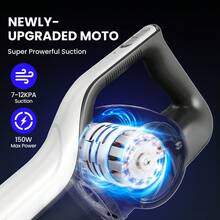 LAMZIEN 无绳吸尘器，15KPA 家用吸尘器，40 分钟运行时间，带充电电池的立式吸尘器，双手持式轻型吸尘器，适用于宠物毛发、地毯和硬木地板 - 查看 9