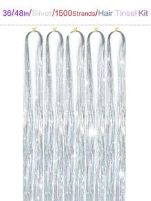 Hair Tinsel Sparkly Hair Extensions Set, For DIY Styling, Festival Looks & Party Hair Accessories
