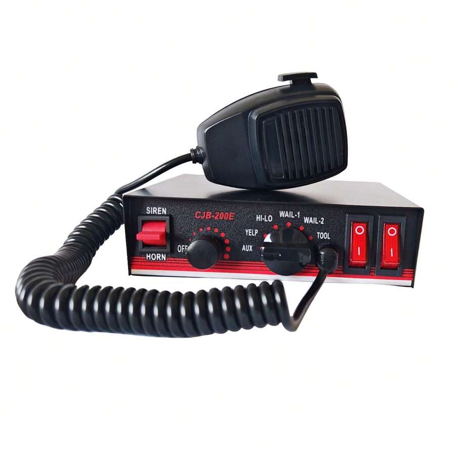 Evershine Signal 12V 100W 警报器公共广播系统 [手持麦克风] [免提] [2 个 15A 开关] 7 种音调，适用于救护车、消防车、工程车辆 - A - 查看 1