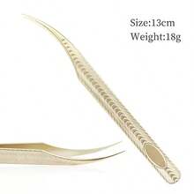 MyAoKuE-Up 1 pezzo Pinzette per ciglie in acciaio inossidabile dorato, strumenti per il trucco, non magnetici, per l'estensione di ciglie finte volume