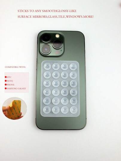 1Pc Silicone Suction Silicone Suction Cups Square Phone Case Back Silicone Suction Cups 24pcs Large Suction Silicone Cell Phone Suction Cups Compatible With IPhone, Android Phone, Gift For Birthday, Family, Friends Phone Holder, Phone Stand, Phone Accessories