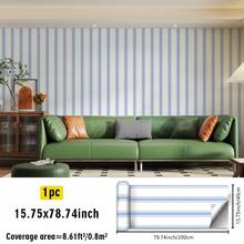 SUPSTICKER 1 rouleau de papier peint adhésif moderne et minimaliste à motif rayé, facile à décoller et à coller. Convient pour la décoration murale du salon, de la chambre, des armoires, des bureaux, des salles de classe, des dortoirs. Papier peint, stickers muraux, décoration murale, décoration de chambre, décoration de cuisine de 15,75*78,74/118,11/196,85 pouces