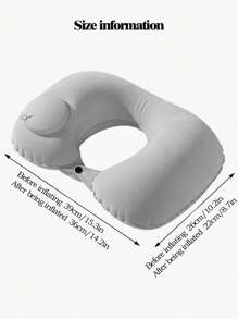 1 pezzo Cuscino da viaggio gonfiabile, cuscino da collo gonfiabile regolabile, cuscino da viaggio gonfiabile portatile a forma di U, per aeroplani, viaggi, supporto lombare, cuscino da viaggio gonfiabile ultraleggero per collo con funzione di gonfiaggio