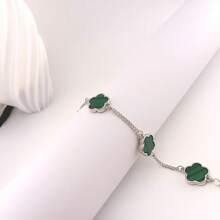 1 pièce Bracelet homme classique et élégant à motif de trèfle à cinq feuilles porte-bonheur