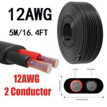 1 Piece 12-14-16-18 AWG Dual Core PVC Wire, 12V Low Voltage/Copper Clad Aluminum(CCA)/Flexible/Dual Core, Suitable For Automotive, LED Strips, Lighting Fixtures, Boats, Etc. - Black - View 10