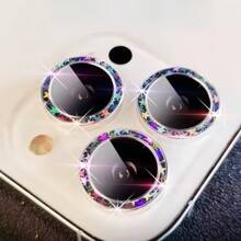 天空相机镜头膜，适用于兼容 15/14 Pro Max，兼容 13，兼容 12 Pro，兼容 Pro，11/12 Mini，16e星空图案相机膜/高清，全覆盖镜头膜 - 銀色 - 查看 5