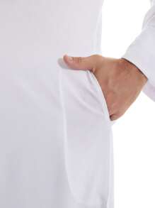 Arabischer Stil Herren unifarbener Stehkragen Doppelknopf Langbademantel