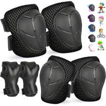 6pcs Kids Knee Pads And Elbow Pads Protective Gear Set, Suitable For Roller Skating, Cycling, Skateboarding, Inline Skating And Other Sports, Wear-Resistant, High Elasticity, Shock-Absorbing