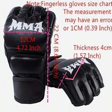 1 Pair Of Premium MMA Boxing Gloves For Adults - Half Finger, Durable PU Material, Adjustable Wrist And Secure Fit - Great For Training And Punching Bags - Perfect Christmas Gift, Available In White/Red/Black, Boxing Training Gear | Half Finger Gloves | PU Leather Gloves - trắng - Xem 4