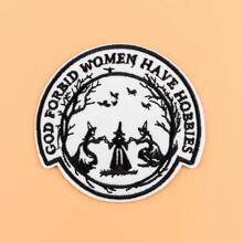 Witch Costume Patch, Embroidered Applique, Iron-On Sewing Patch, Cute Embroidered Fabric Badge, DIY Clothing Accessories