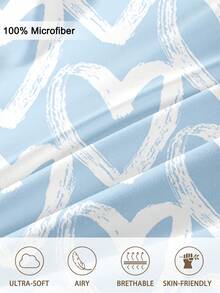 1pc Heart Pattern Bedsheet, Soft & Comfortable Bedroom Mattress Protector Cover, Includes Fitted Sheet Only, Machine Washable - Multicolor - View 8
