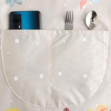 1pc New Butterfly & Flower Pattern Waterproof & Oil-Resistant Apron, Fashion Minimalist Design For Cooking, Kitchen, Coffee Shop, Unisex - Multicolor - View 8