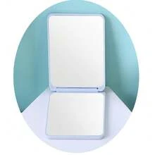 Pocket Mirror, Compact Travel Makeup Mirror, Double-Sided, Portable, Foldable, Handheld, Small Mirror, Can Be Used As A Gift (1 Piece) - Màu xanh lam - Xem 3