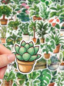 50pcs Green Plant Stickers, For Diary, Scrapbook, Phone Case, Notebook, Art Aesthetic Sticker Pack, Sticker Set, Scrapbooking Stickers, Decorative Stickers