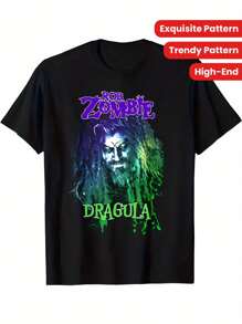 A Rob Zombie Dracula T-Shirt. Exquisite Pattern Printed Round Neck High Street Pure Cotton Short Sleeved T-Shirt,  Pattern T-Shirt, Printed T-Shirt, High-End Pure Cotton T-Shirt