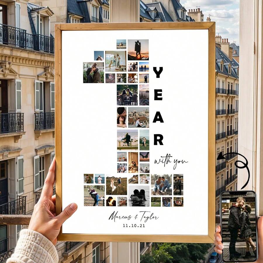 1 Tranh trang trí nhà cửa theo yêu cầu, Poster cá nhân hóa, Tranh treo tường phòng ngủ, Tranh canvas, Có thể chỉnh sửa 36 ảnh, Tranh ghép ảnh kỷ niệm 1 năm ngày cưới, Quà tặng kỷ niệm, Dành cho bạn trai, Thích hợp cho phòng tắm, nhà bếp, phòng khách, phòng ngủ, Có thể chọn khung.