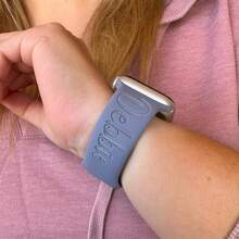 Personalized Watch Band Compatible With Watch Monogram Name Watch Band Silicone Watch 38/40/41 42/44/45 Strap Laser Engraved Gift