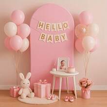 Pink Arched Backdrop Covering Cloth, 6 Feet, 6.6 Feet, 7.2 Feet, Baby Pink Wedding Arch Cover 2 Sides Spandex Laminated Fabric Arch Background, Party Background, Wedding Background Rite Decoration Arch Background Fabric Birthday Party Wedding Decoration Fabric (Shelves Not Included, Only Fabric Background) - Baby Pink - View 10