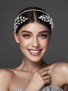 1 pezzo Cerchietto con strass argento, accessorio per capelli da donna adatto per uso quotidiano, feste per adulti, regali per le vacanze, accessori per capelli, fascia per capelli, cerchietto per capelli da donna, abbigliamento autunnale - Argento - Visualizzare 8