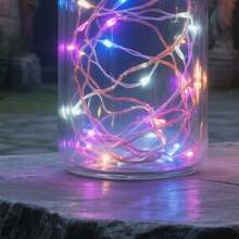 Solar Mason Jar Lid String Lights, 3/6/9/12/30Pack 20 Led 6.6FT String Fairy Star Firefly Jar Lids Lights With Hangers Included (Jars Not Included), For Mason Jar Patio Garden Wedding Lantern - Colored Light - View 3
