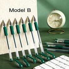 12 Pens A Box Of Green Gel Pen -0.5mm Tip, Smooth Writing, Green Ink, Durable Ink - Perfect Office Supplies/School Supplies - Green - View 4