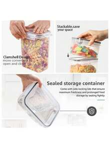 48pcs Sealed Food Storage Containers With LIDS - Lunch Boxes Ideal For Organizing And Storing Grains, Rice, Pasta, Tea, Nuts And Coffee Beans In A Kitchen Pantry - Can Be Used For Dishwasher Washing, Including Labels And Markers - Black and White - View 8