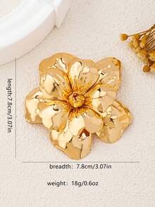 不对称大花胸针，精致优雅的设计，适合女性情人节、妈妈、母亲、母亲节、礼物 - 金黃色 - 查看 8
