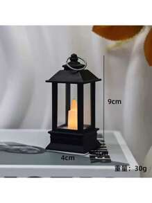 1 件小尺寸黑色摩洛哥风格蜡烛灯笼，小尺寸茶蜡烛台，带透明玻璃面板，非常适合庭院、室内/室外、活动、拉玛、派对和婚礼拉玛礼物生日毕业 E-I-D、生日装饰、卧室装饰
