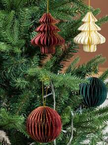 1/3pcs Christmas Tree Honeycomb Ball Pendant, Creative Honeycomb Lantern, Christmas Tree, Suitable For Thanksgiving, Christmas Party Home Decoration Christmas Decorations Room Decor Winter